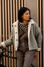 Load image into Gallery viewer, Indi And Cold - Short Nubuck Effect Coat - Agua

