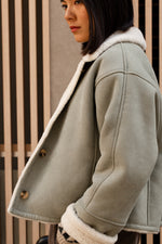 Load image into Gallery viewer, Indi And Cold - Short Nubuck Effect Coat - Agua

