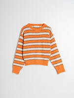 Load image into Gallery viewer, Indi And Cold - Tricolour Striped Boxy Jumper - Orange

