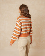 Load image into Gallery viewer, Indi And Cold - Tricolour Striped Boxy Jumper - Orange

