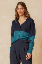 Load image into Gallery viewer, Indi And Cold - Two Tone Open Gauge Knit Cardigan - Pato
