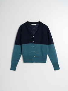 Indi And Cold - Two Tone Open Gauge Knit Cardigan - Pato