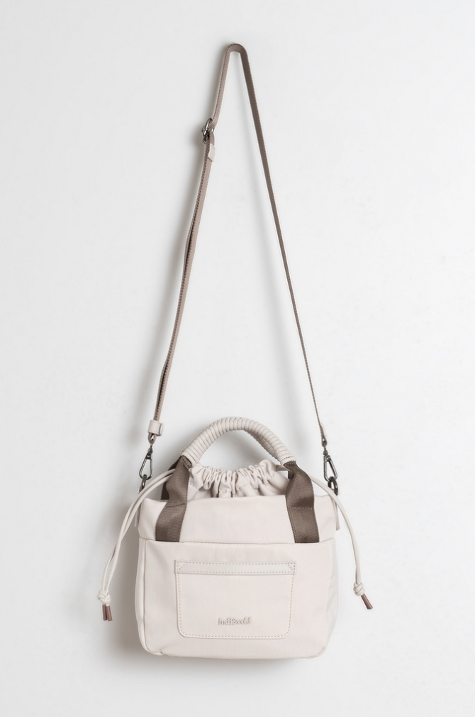 Indi And Cold - Multi Position Nylon Bucket Bag - Stone