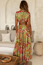 Load image into Gallery viewer, Miss June - Kaya Dress 100% Crepe Rayon  + Inner + Embroidery - Multico
