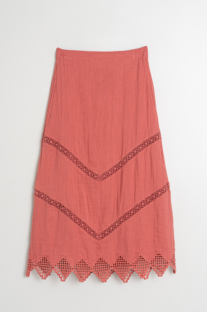 Indi And Cold -  Double Gauze Skirt - Sandia 208