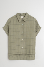 Load image into Gallery viewer, Indi And Cold - Window Pane Check Shirt - Lichen 221
