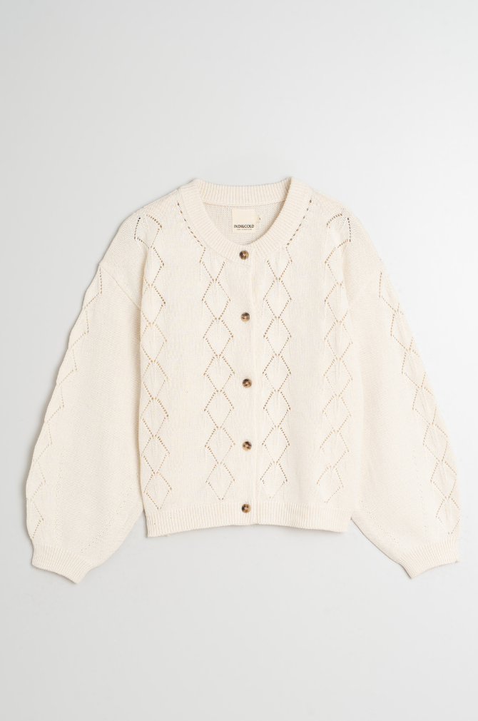 Indi And Cold - Crochet Effect Knit - Blanco 149
