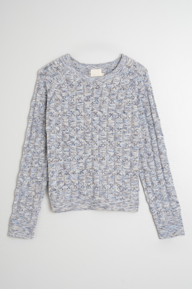 Indi And Cold - Pointelle Knit Sweater - Azul 466