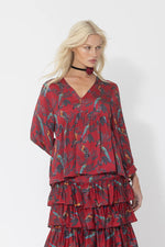 Load image into Gallery viewer, Joey - Birds Of Paradise Blouse - Raspberry
