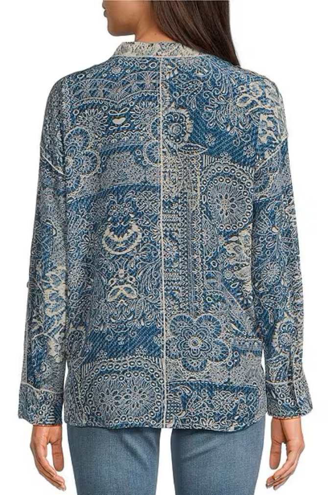 Johnny Was - Martijn Shirt - Denim Embroidery