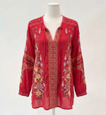 Load image into Gallery viewer, Johnny Was - Paulina Shirt - Eli Ere Equestrian Red
