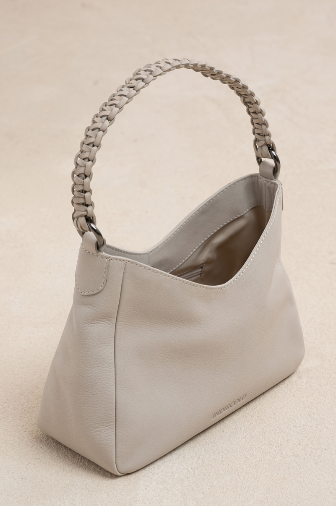 Indi And Cold - Leather Bag With Braided Handle - Crudo 730