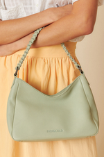 Load image into Gallery viewer, Indi And Cold - Leather Bag With Braided Handle - Salvia 730
