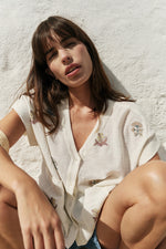 Load image into Gallery viewer, Indi And Cold - Short Sleeve Embroidered Shirt - Crudo 237
