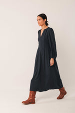 Load image into Gallery viewer, Indi And Cold - Crepe Cotton Dress - Navy 340
