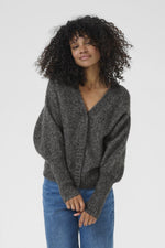 Load image into Gallery viewer, Kaffe - KAcuba Knit Cardigan - Dark Grey Melange
