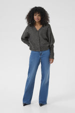 Load image into Gallery viewer, Kaffe - KAcuba Knit Cardigan - Dark Grey Melange

