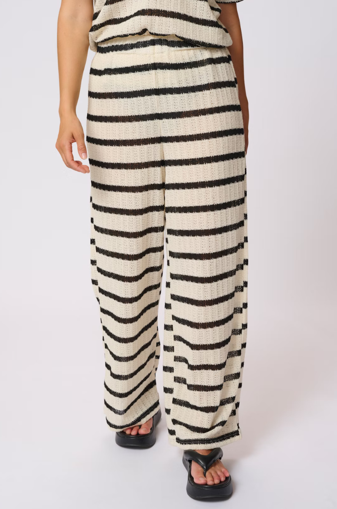 Kaffe - KAedith  Pant - Turtledove/Black Stripe