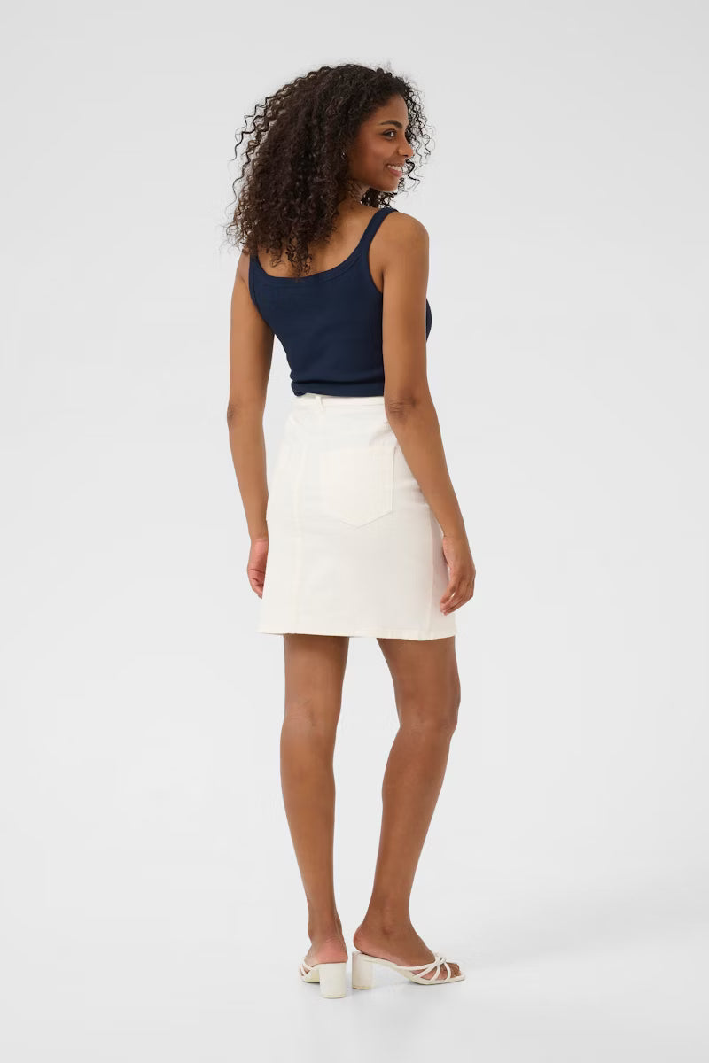 Kaffe - KAkarla Twill Skirt - Chalk