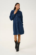 Load image into Gallery viewer, Kaffe - Kalea Dress - Dark Blue Denim
