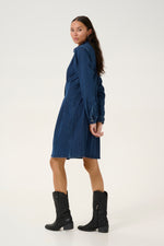 Load image into Gallery viewer, Kaffe - Kalea Dress - Dark Blue Denim
