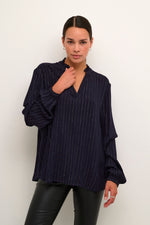 Load image into Gallery viewer, Kaffe - KAliv Flounce Blouse - Dawn Purple
