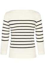 Load image into Gallery viewer, Kaffe - KAlizza Boatneck Pullover - Chalk w Black Stripe
