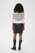 Load image into Gallery viewer, Kaffe - KAlizza Boatneck Pullover - Chalk w Black Stripe
