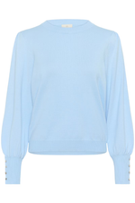 Load image into Gallery viewer, Kaffe - KAlizza Round Neck Knit Pullover Buttons - Powder Blue
