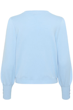 Load image into Gallery viewer, Kaffe - KAlizza Round Neck Knit Pullover Buttons - Powder Blue
