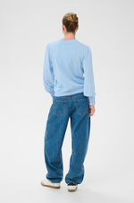 Load image into Gallery viewer, Kaffe - KAlizza Round Neck Knit Pullover Buttons - Powder Blue
