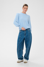 Load image into Gallery viewer, Kaffe - KAlizza Round Neck Knit Pullover Buttons - Powder Blue
