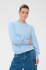 Load image into Gallery viewer, Kaffe - KAlizza Round Neck Knit Pullover Buttons - Powder Blue
