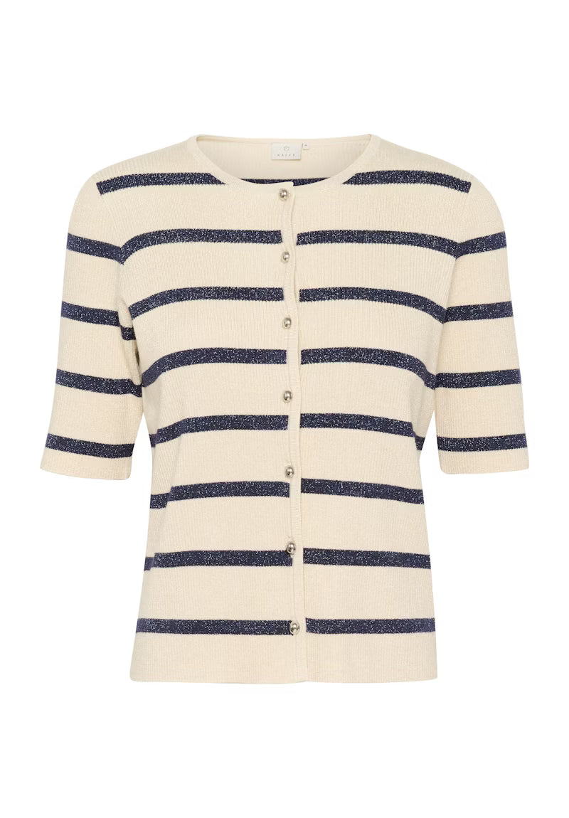 Kaffe - KAmorita Cardigan - Silver White/Blue Stripe