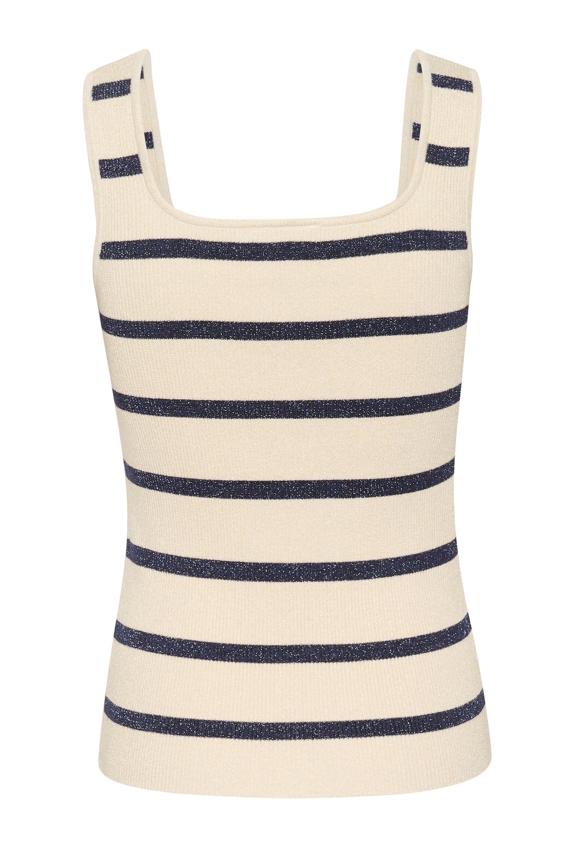 Kaffe - KAmorita Knit Top - Silver White Blue Stripe