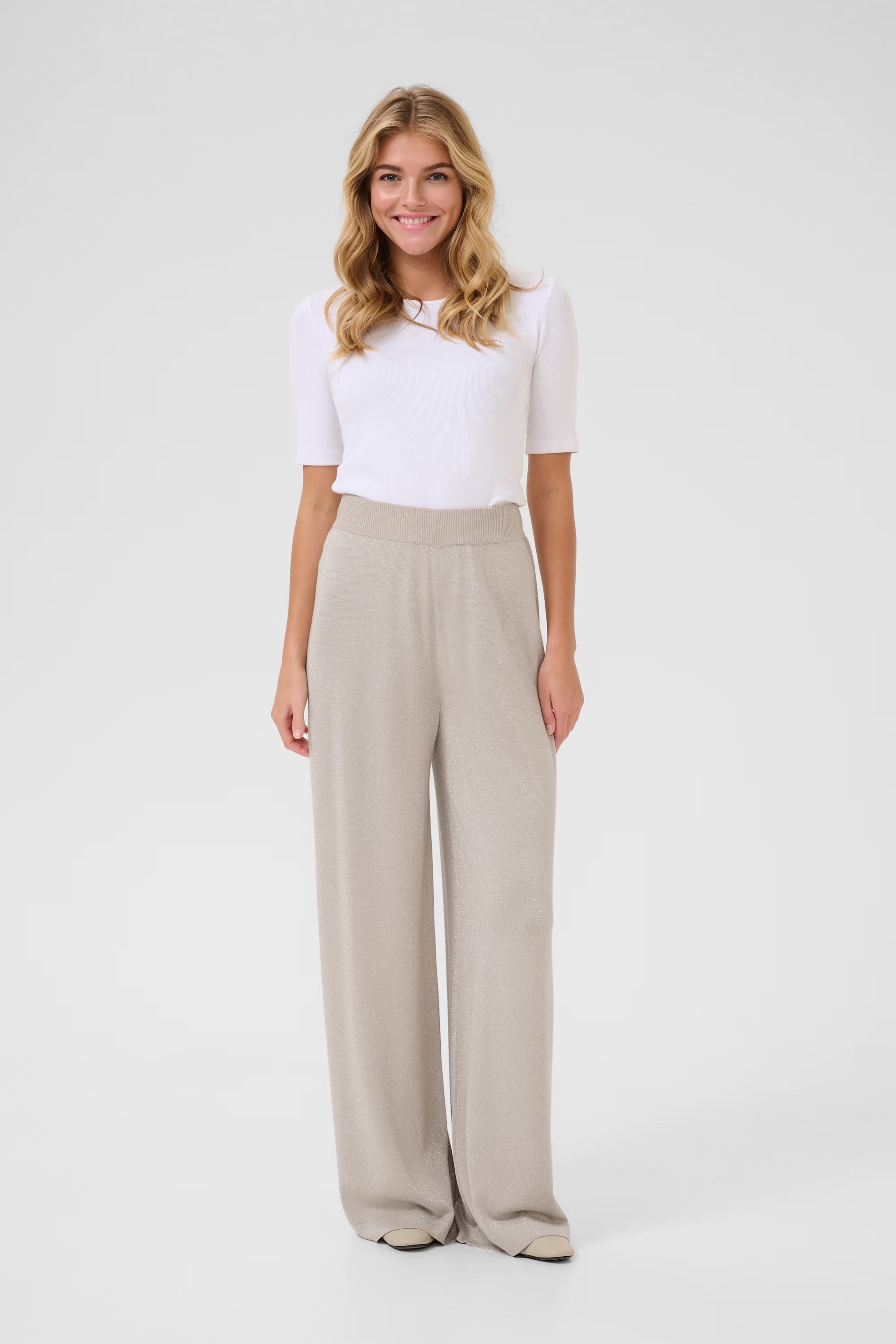 Kaffe - KAregina Knit Pants - Feather Grey