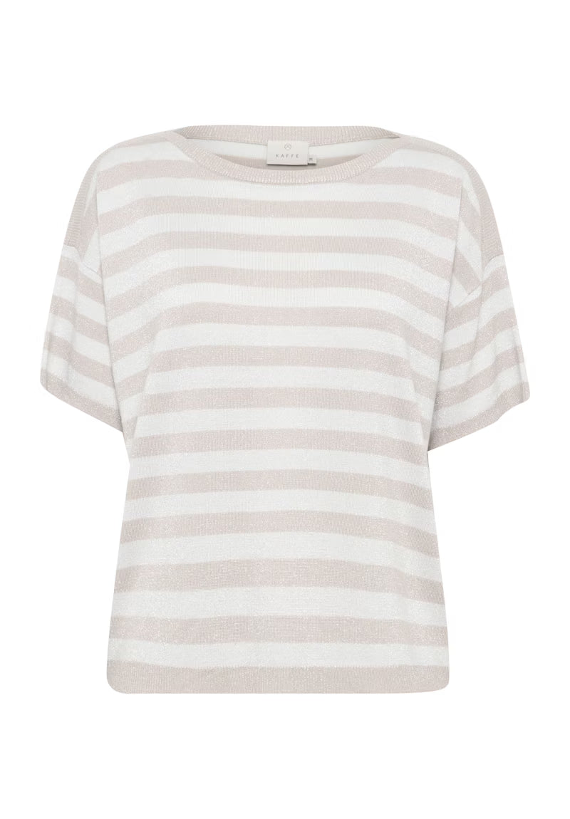 Kaffe - KAregina Striped Pullover - Feather Grey/Chalk Stripe