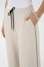Load image into Gallery viewer, Kaffe - KAserena Pants - Beige Melange/Black Stripe
