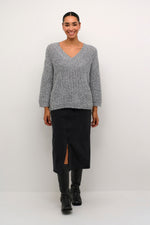 Load image into Gallery viewer, Kaffe - KAvinda Knit Pullover - Silver
