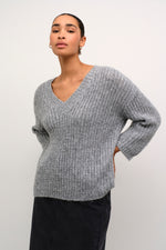 Load image into Gallery viewer, Kaffe - KAvinda Knit Pullover - Silver
