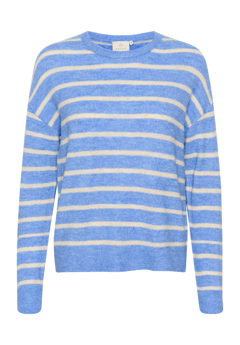 Kaffe - KAlida Knit Pullover - Blue Melange/Beige Stripe