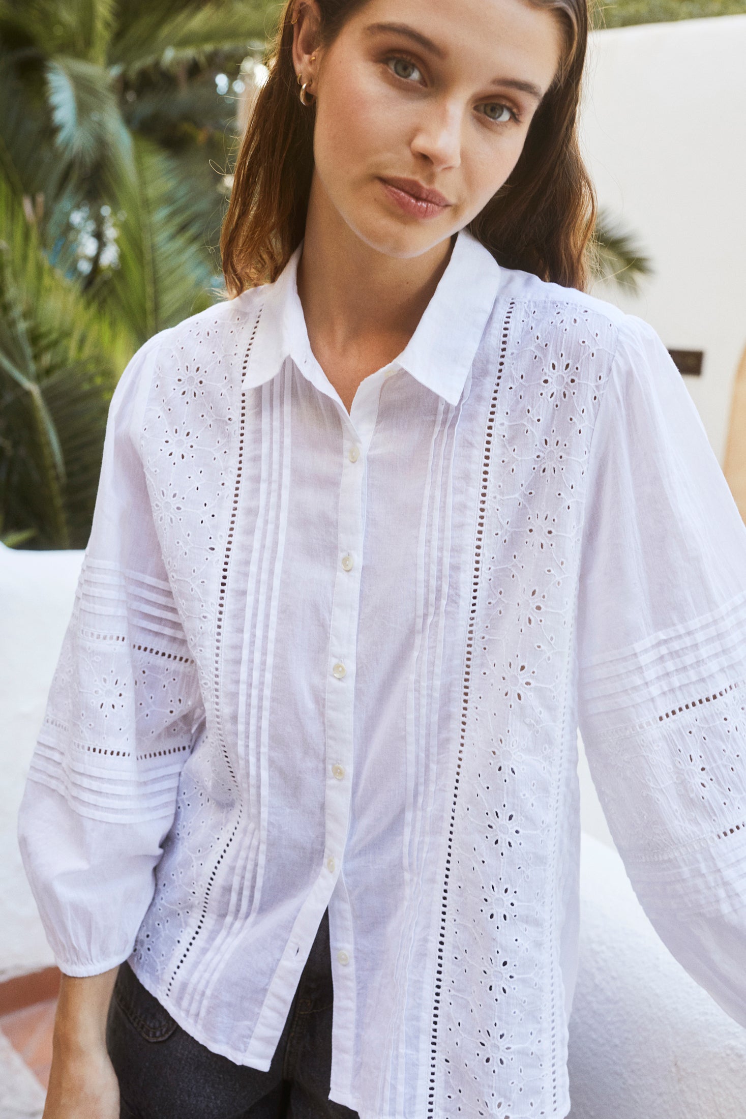 Indi And Cold - Embroidered Voile Shirt - Blanco 113