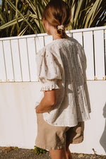 Load image into Gallery viewer, Indi And Cold - Short Sleeved Elastic Camisa Top - Crudo 125
