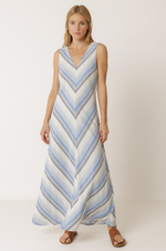Load image into Gallery viewer, Indi And Cold - Striped Maxi Vestido - Azul 157
