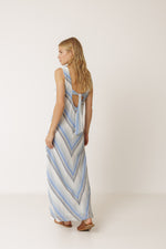 Load image into Gallery viewer, Indi And Cold - Striped Maxi Vestido - Azul 157
