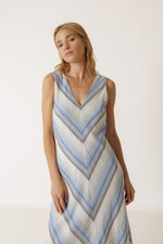 Load image into Gallery viewer, Indi And Cold - Striped Maxi Vestido - Azul 157

