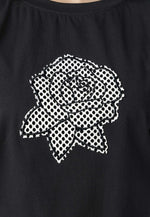 Load image into Gallery viewer, Coster Copenhagen - Mesh Rose Cap Sleeve Tee - Black
