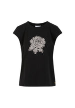 Load image into Gallery viewer, Coster Copenhagen - Mesh Rose Cap Sleeve Tee - Black
