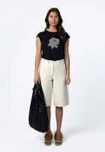 Load image into Gallery viewer, Coster Copenhagen - Mesh Rose Cap Sleeve Tee - Black
