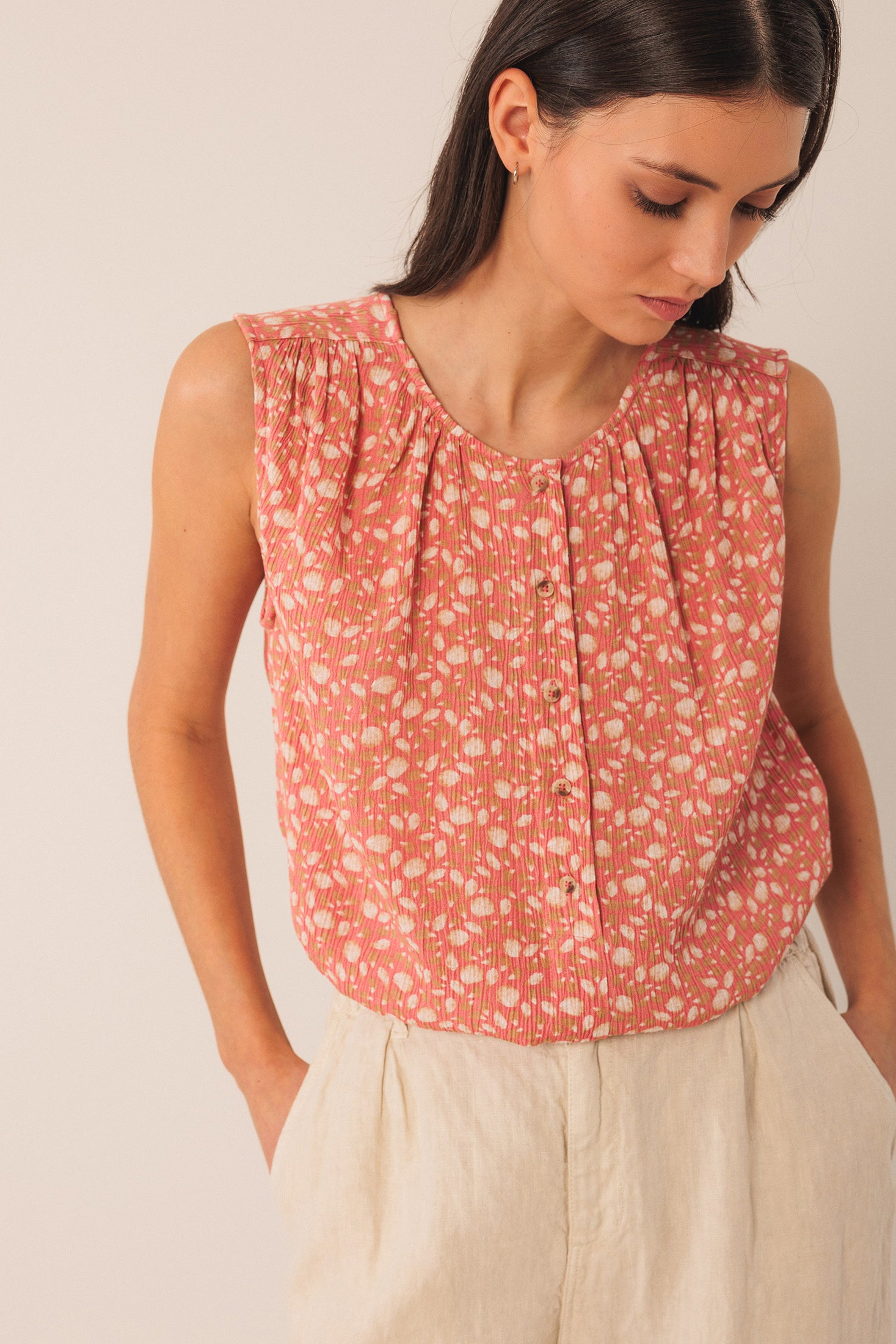 Indi And Cold - Viscose Crepe Shirt - Sandia 187